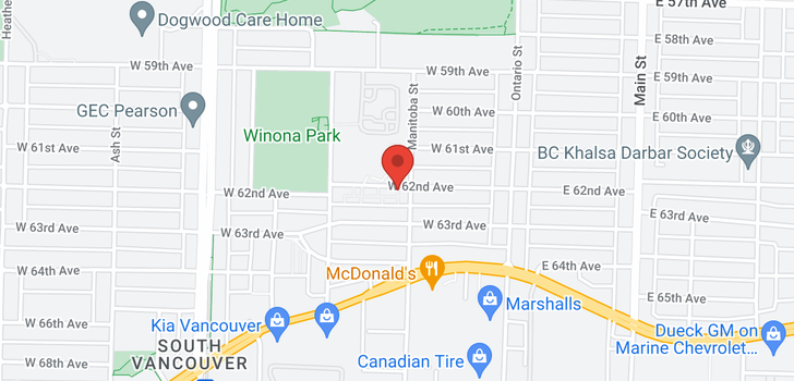 map of 4 218 W 62ND AVENUE